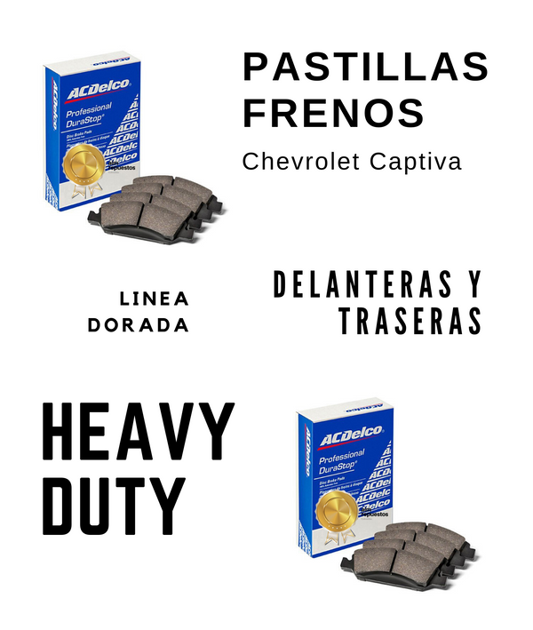 Juego completo pastillas Captiva DORADAS Sport 06-2015 Acdelco - Aim Repuestos Colombia