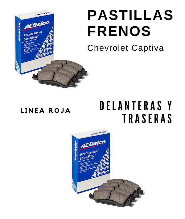Juego completo pastillas Captiva BÁSICAS Sport 06-2015 Acdelco - Aim Repuestos Colombia