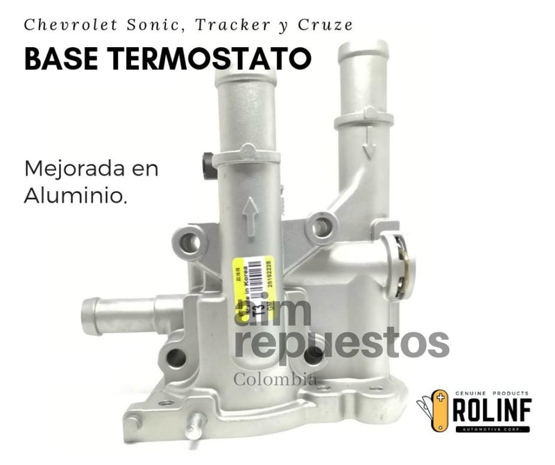 Base Carcasa Termostato Cruze Y Sonic Mejorado En Aluminio - Aim Repuestos Colombia