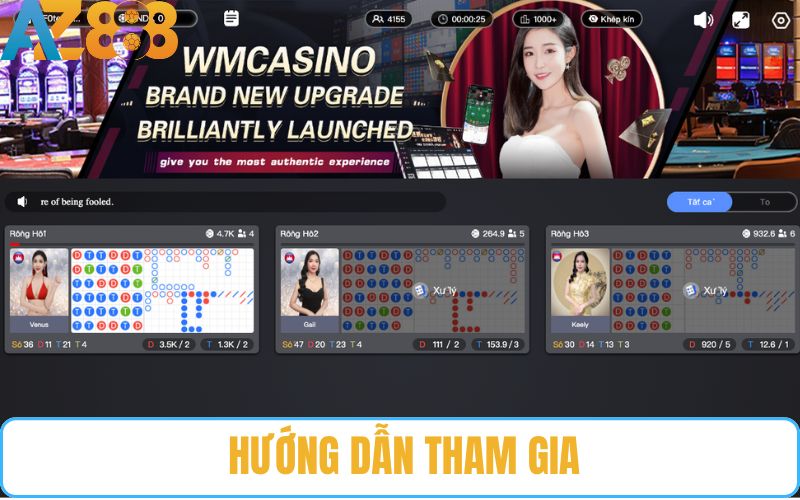 Hướng dẫn tham gia rồng hổ online tại casino AZ888